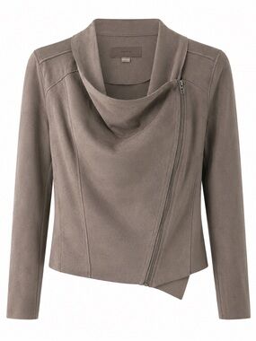 Blank NYC Asymmetrical Front Zip Suede-Like Jacket Large